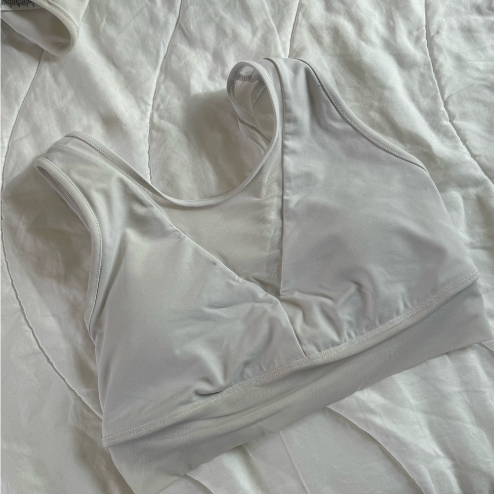 Alo Mesh White Bra